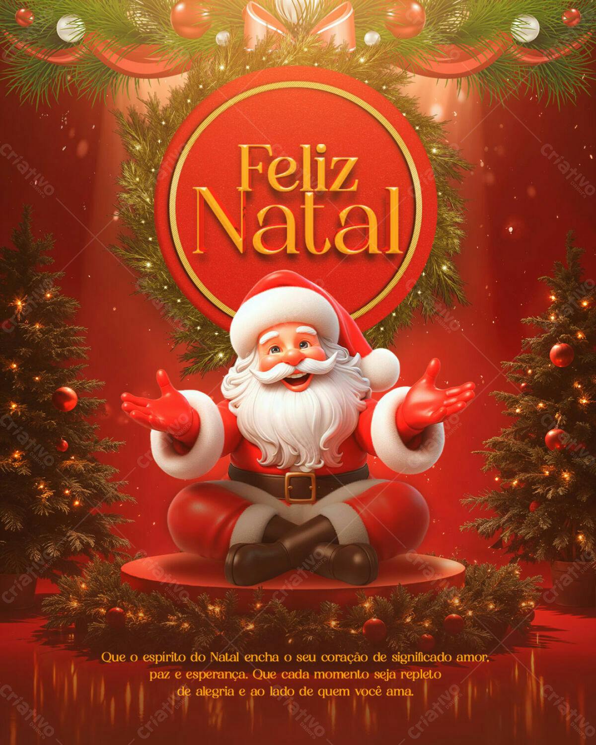 Flyer de Natal com Papai Noel PSD Editável