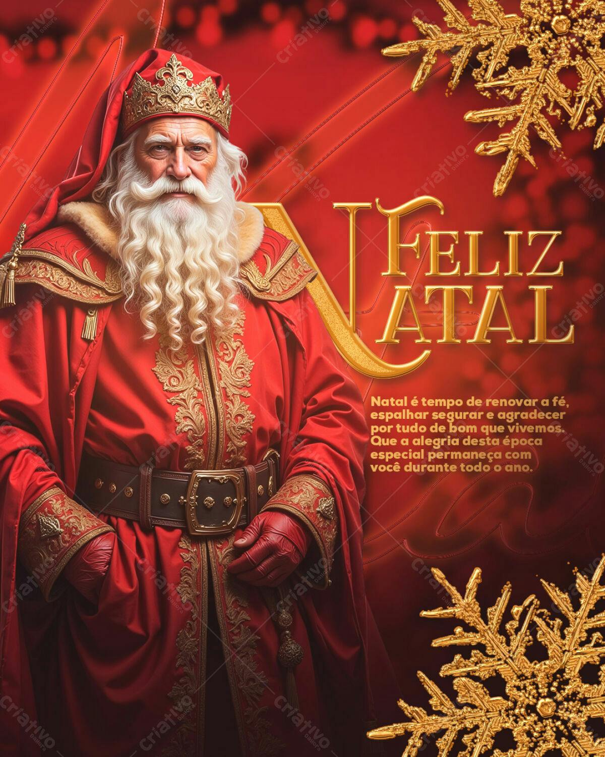 Flyer de Natal com Papai Noel Realista PSD Editável
