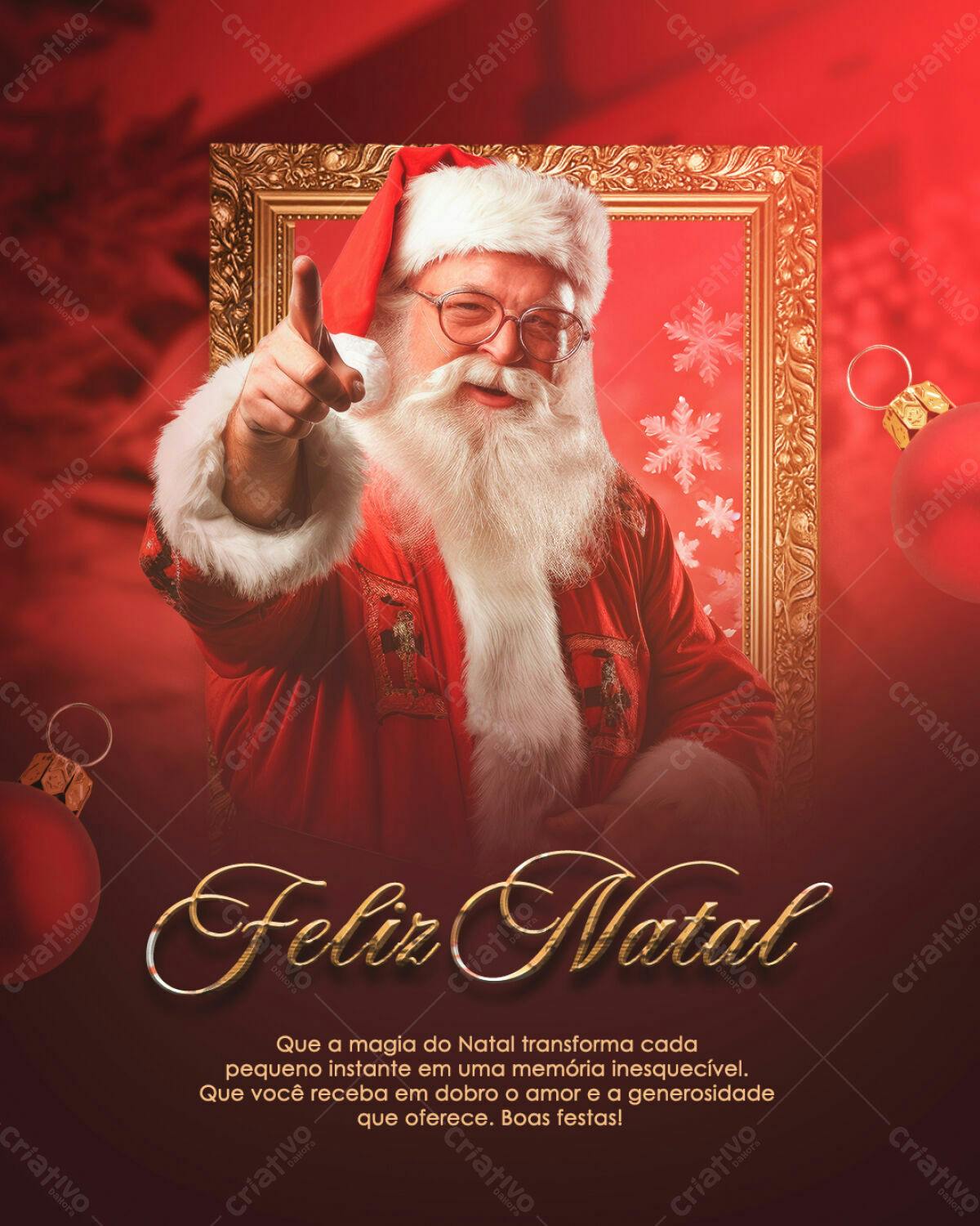 Flyer Natalino com Papai Noel PSD Editável