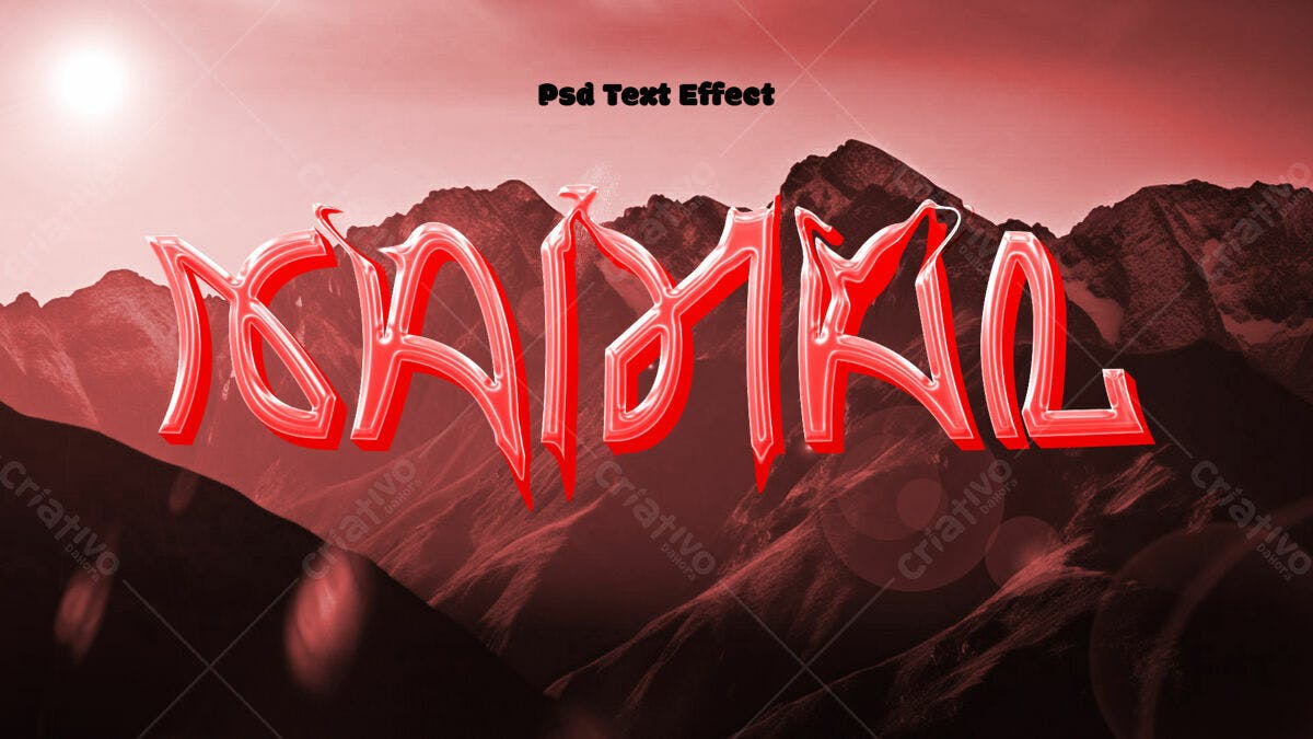 Efeito de Texto PSD para Design Gótico