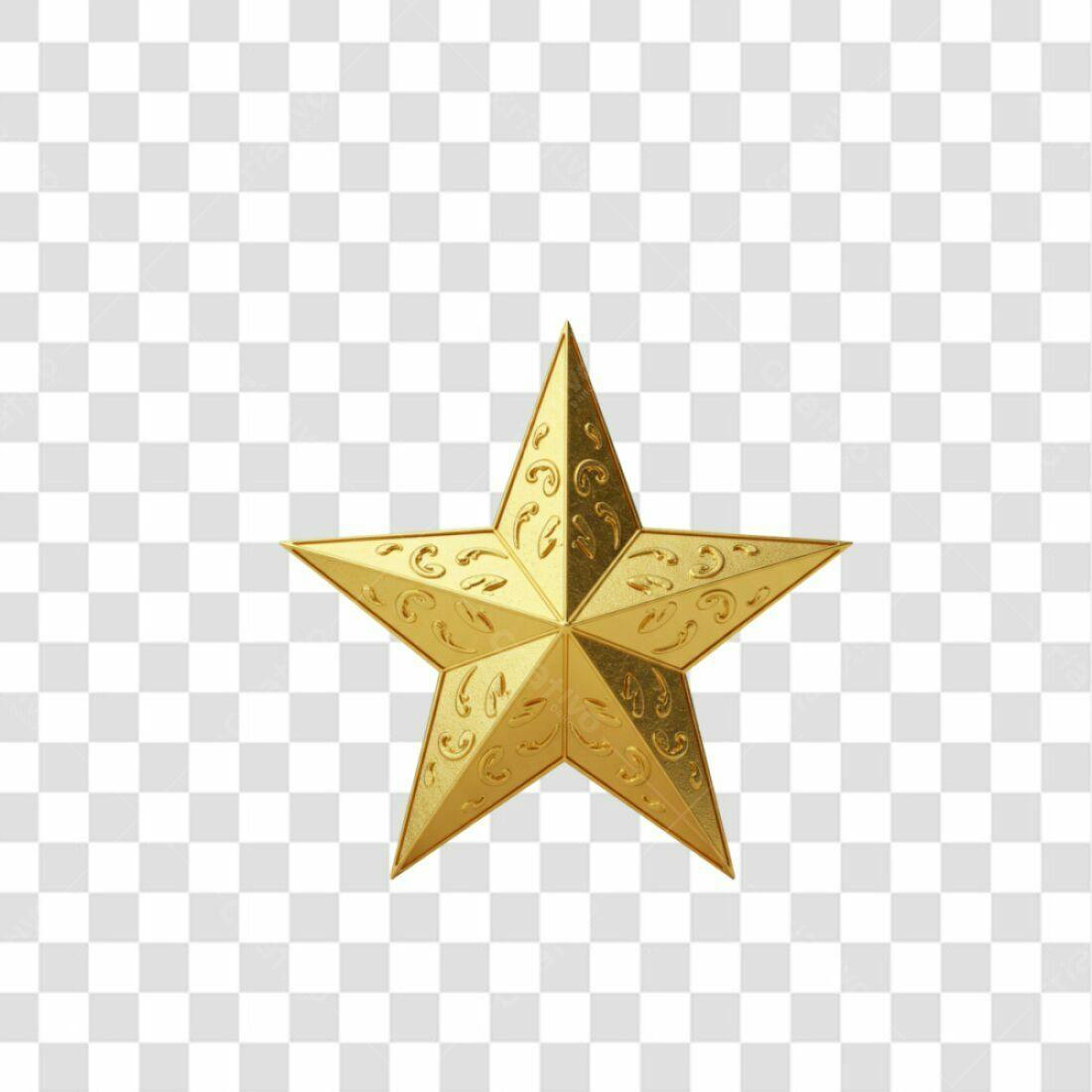 Icone Natalino Estrela Dourada PNG com fundo transparente