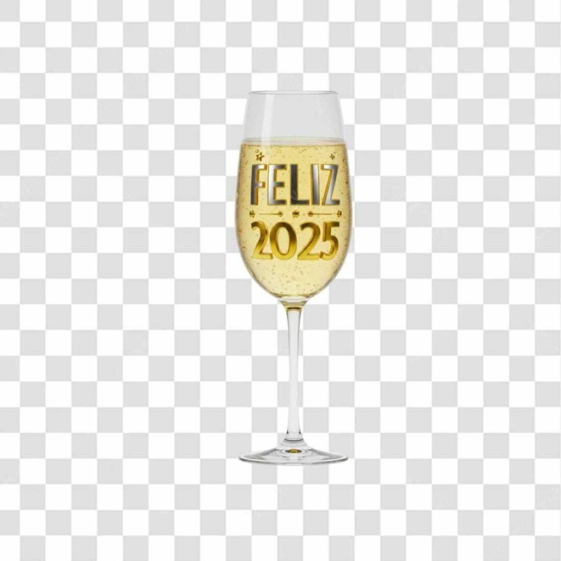 Icone Feliz Ano Novo 2025 PNG com fundo transparente