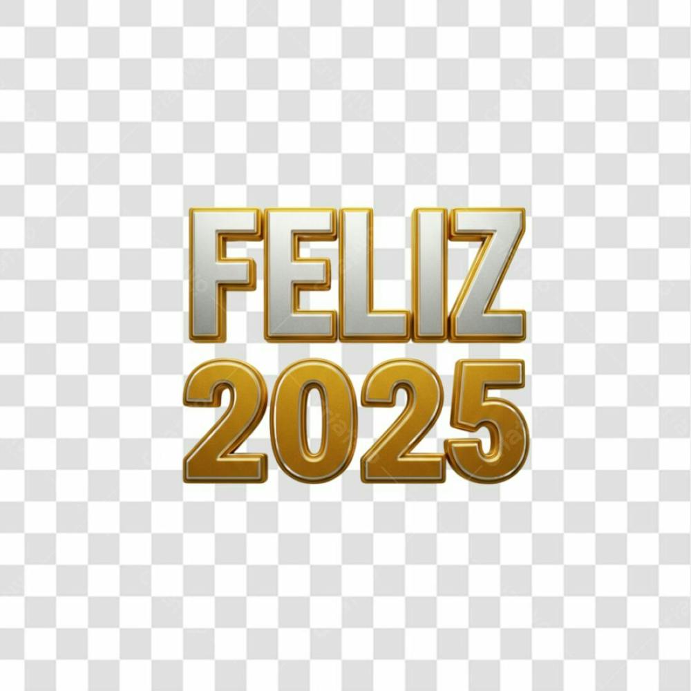 Feliz 2025 3D Png Transparente