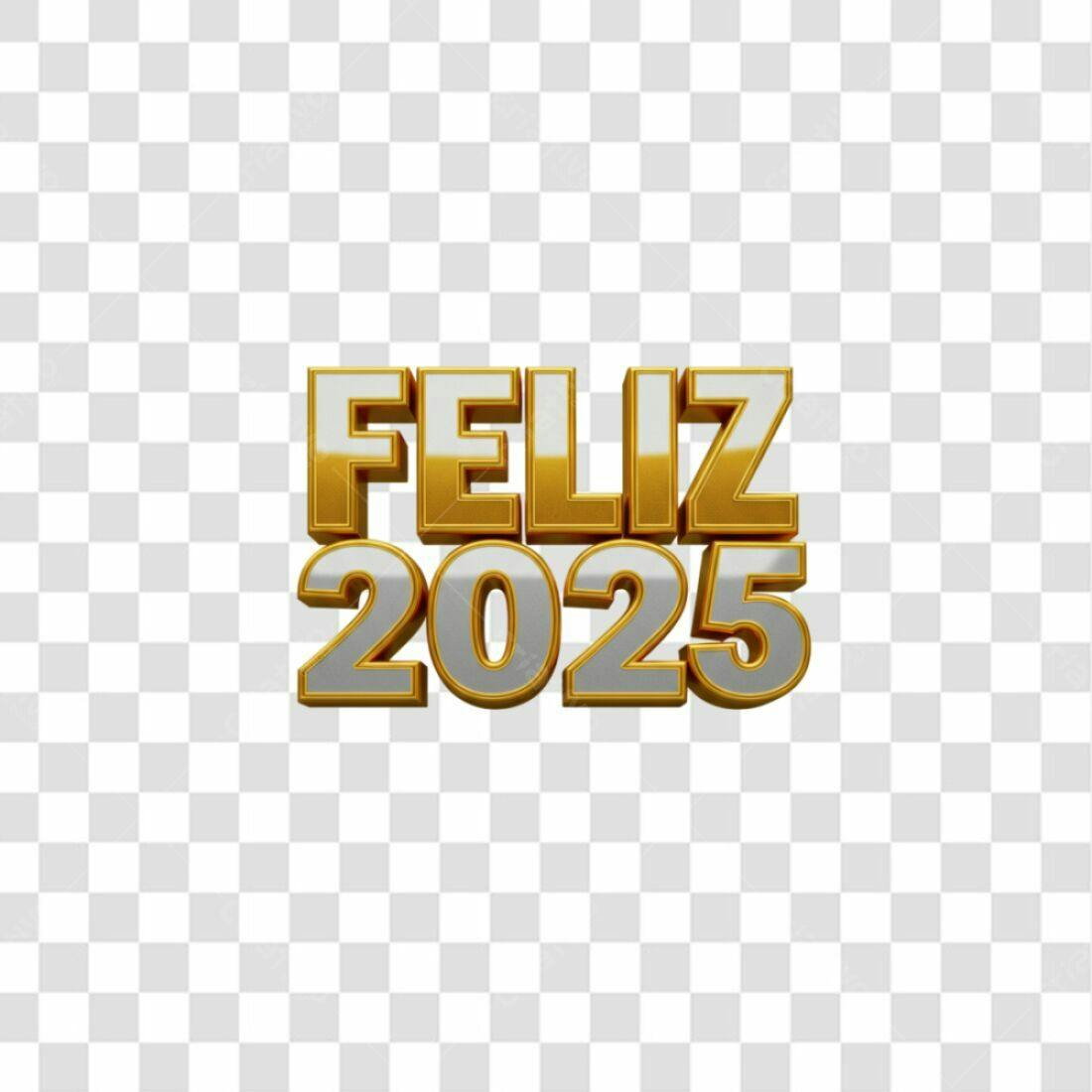 Icone Feliz Ano Novo 2025 PNG com fundo transparente
