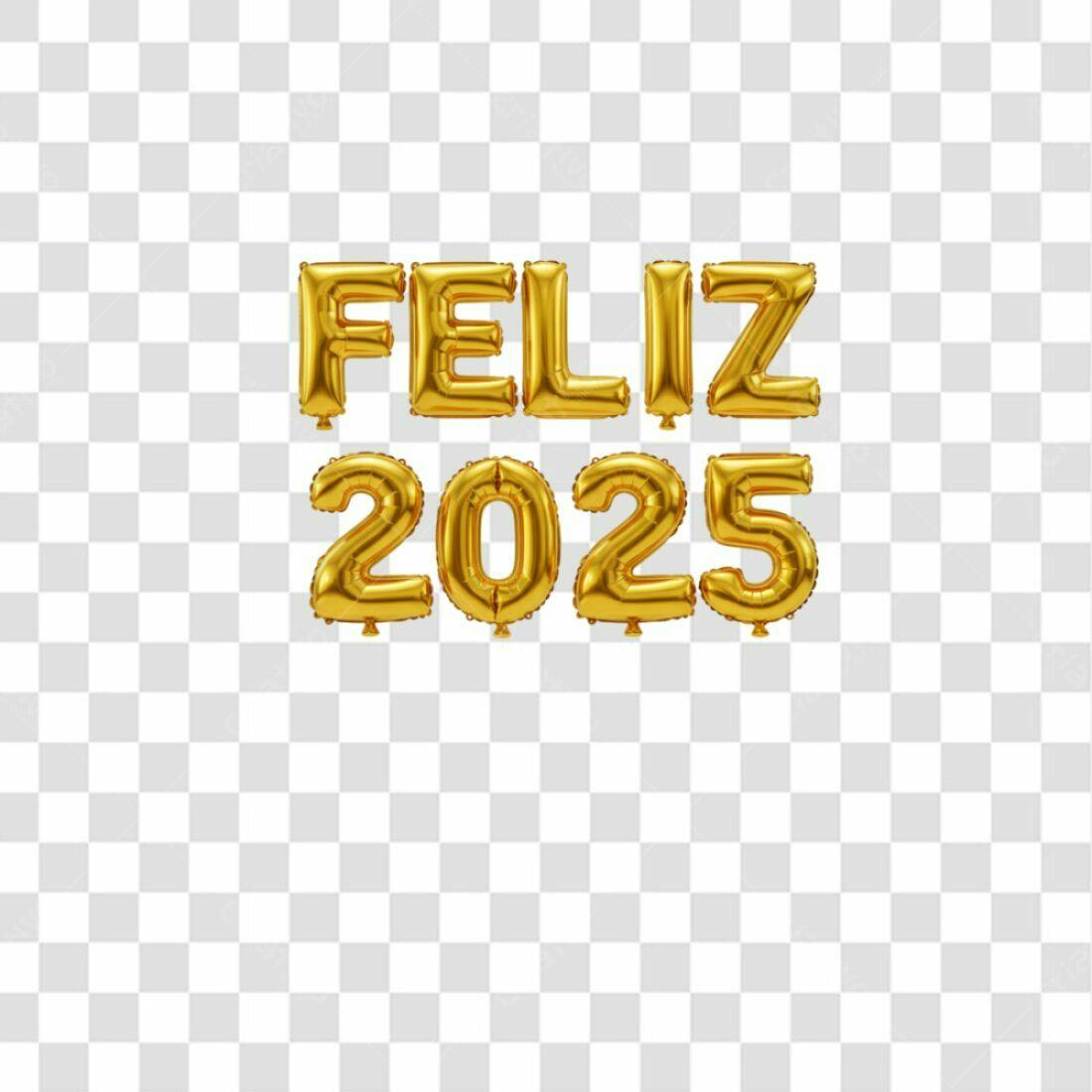 Icone Feliz Ano Novo 2025 PNG com fundo transparente
