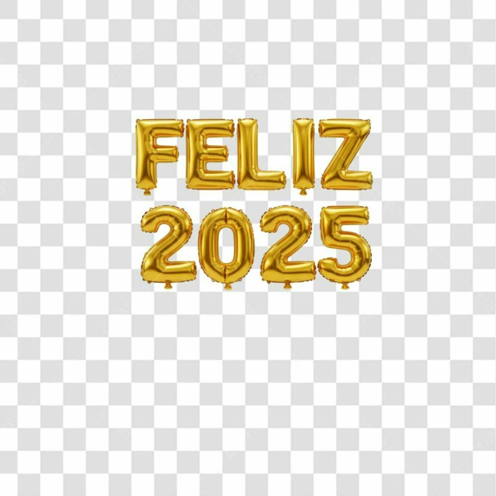 Feliz 2025 Balão Dourado Png Transparente