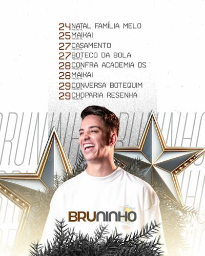Agenda Natal Dezembro - Bruninho