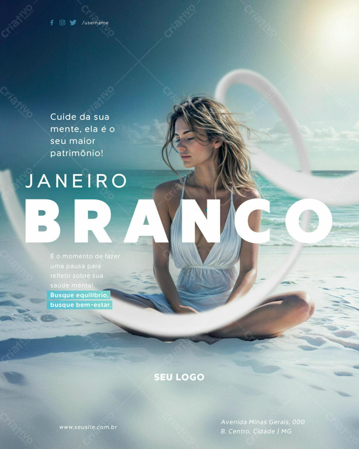 Flyer Janeiro Branco PSD Editável