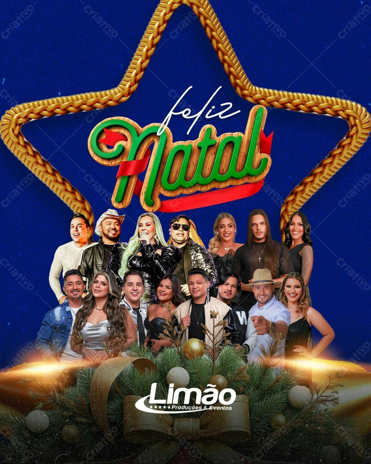 Flyer Natalino com Artistas PSD Editável