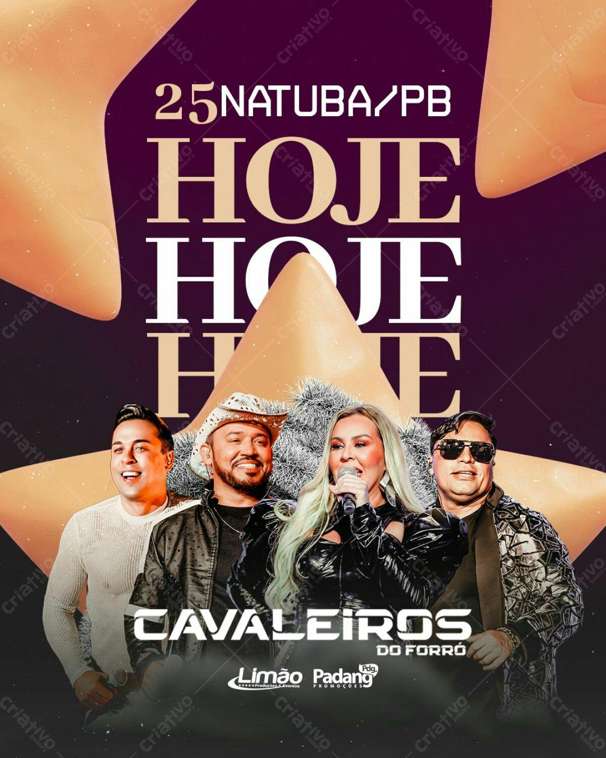 Flyer para Show Cavalheiros do Forró em Natuba/PB PSD Editável