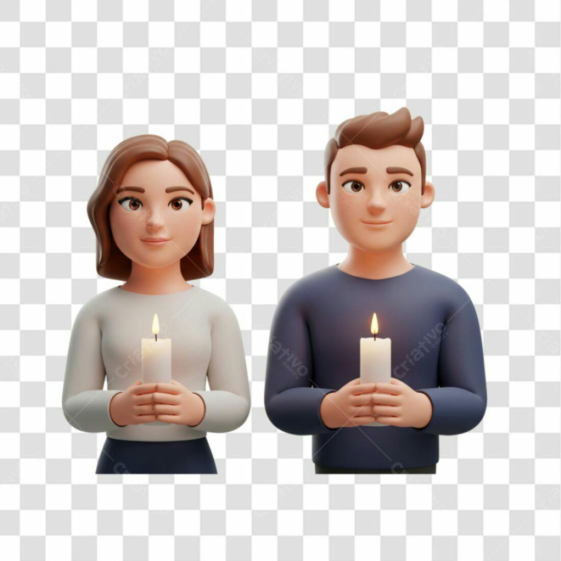 Icone luto casal com velas PNG com fundo transparente