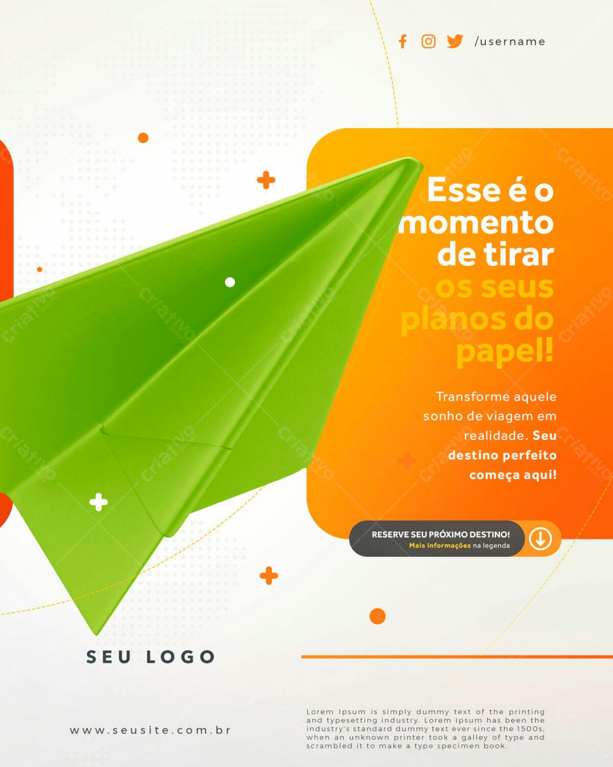 Flyer para Agência de Viagens PSD Editável