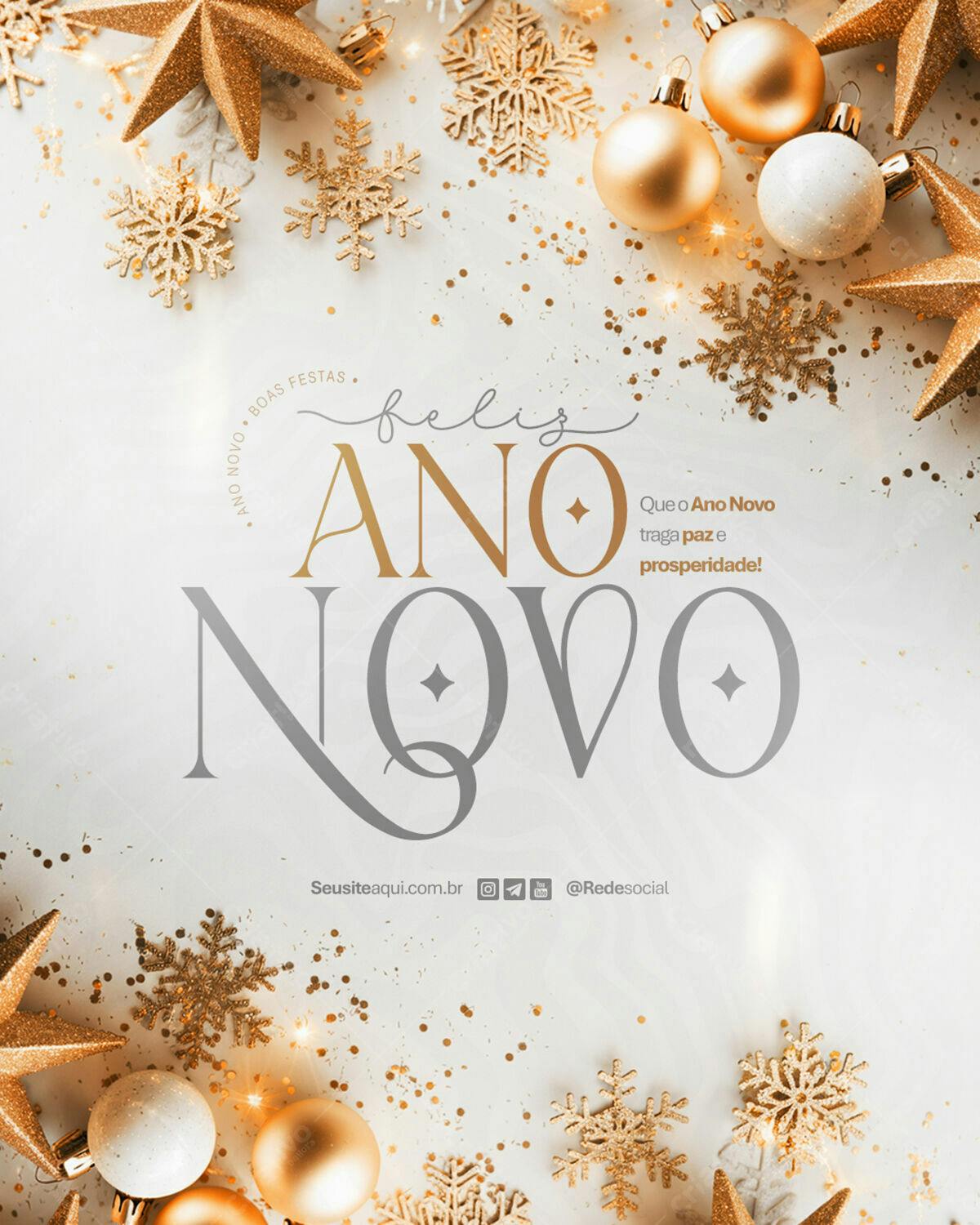 Postagem Feliz Ano Novo PSD Editável
