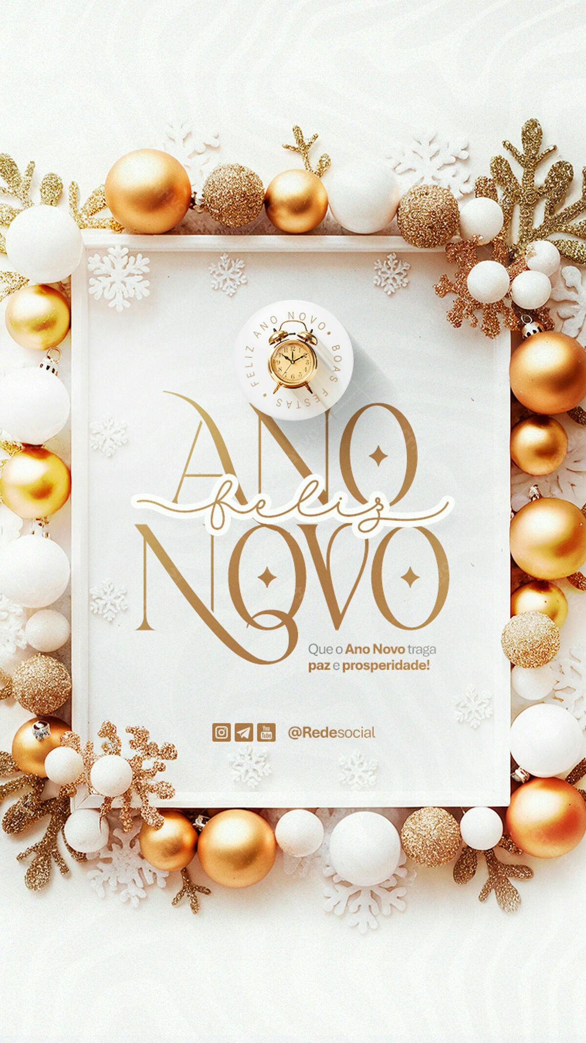 Post para Ano Novo PSD Editável