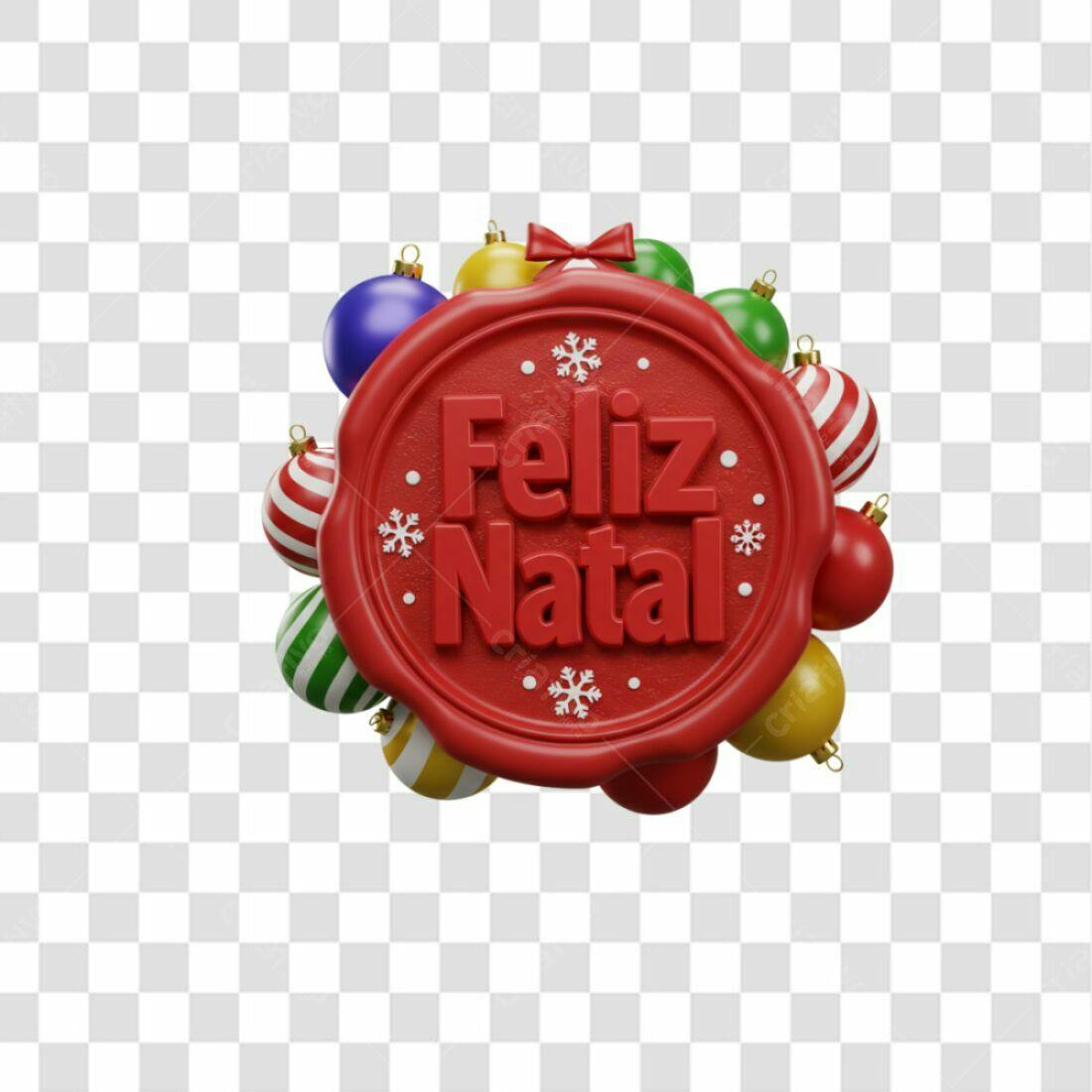 Selo Feliz Natal PNG com fundo transparente