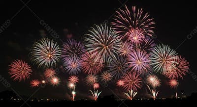 Imagens De Show De Fogos De Artifícios No Céu Para Composição
