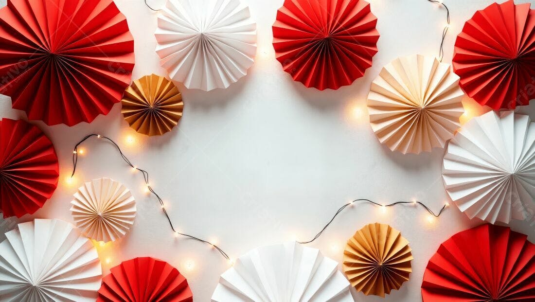 Decoração natalina com círculos de papel