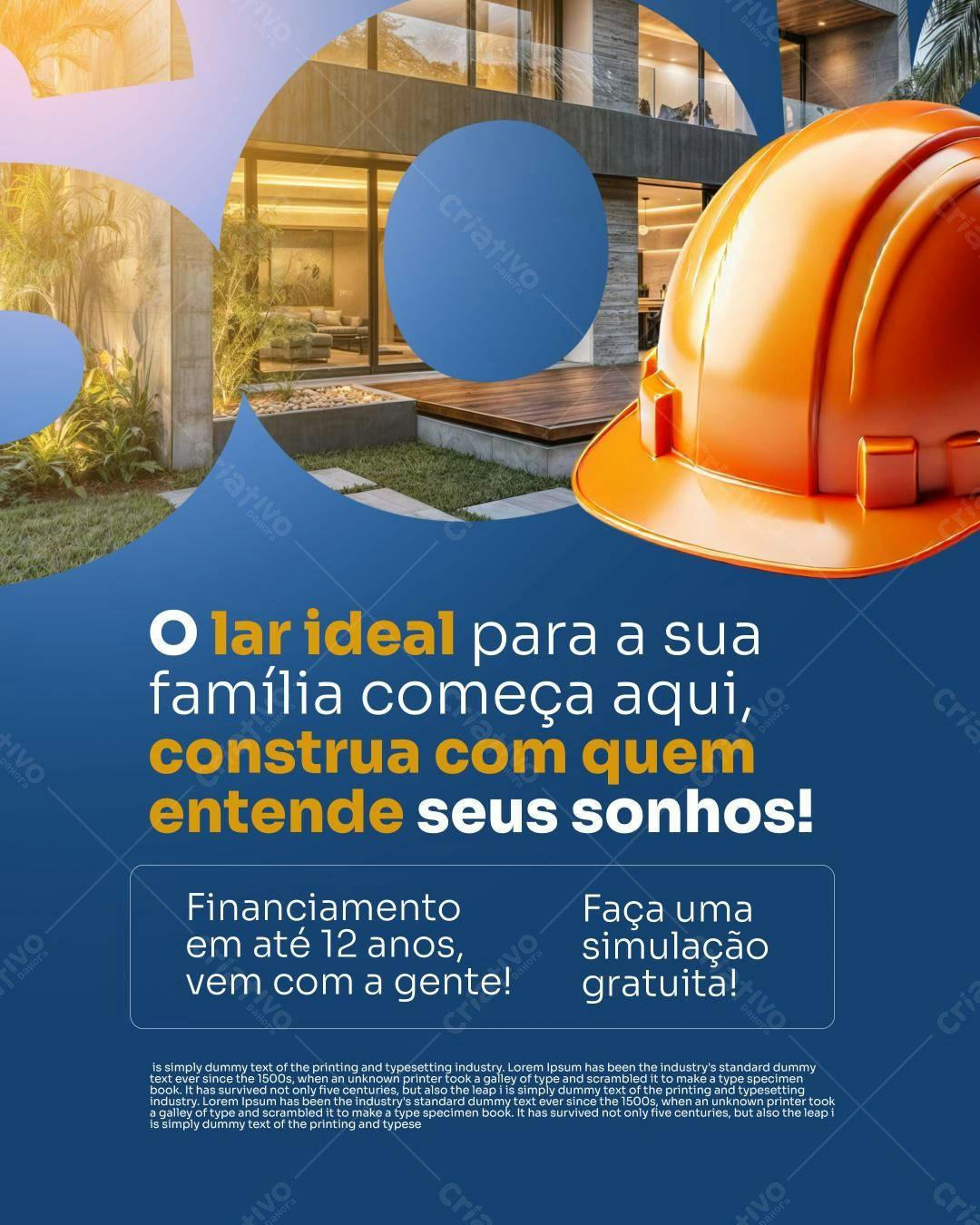 Flyer Imóveis para Construção PSD Editável