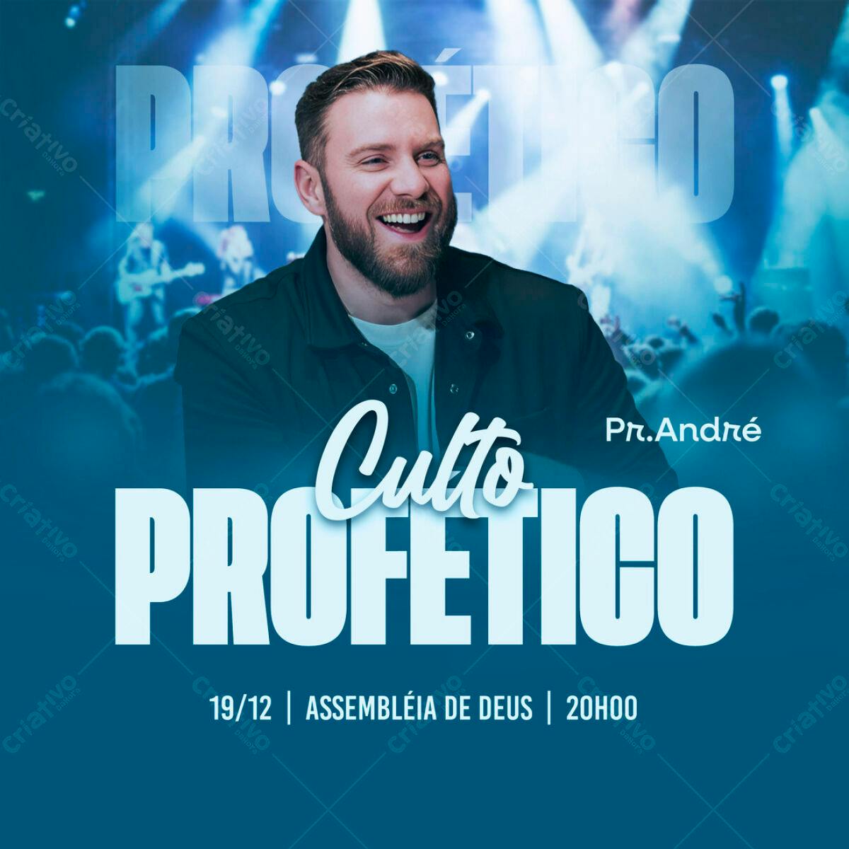 Flyer para Culto Profético PSD Editável