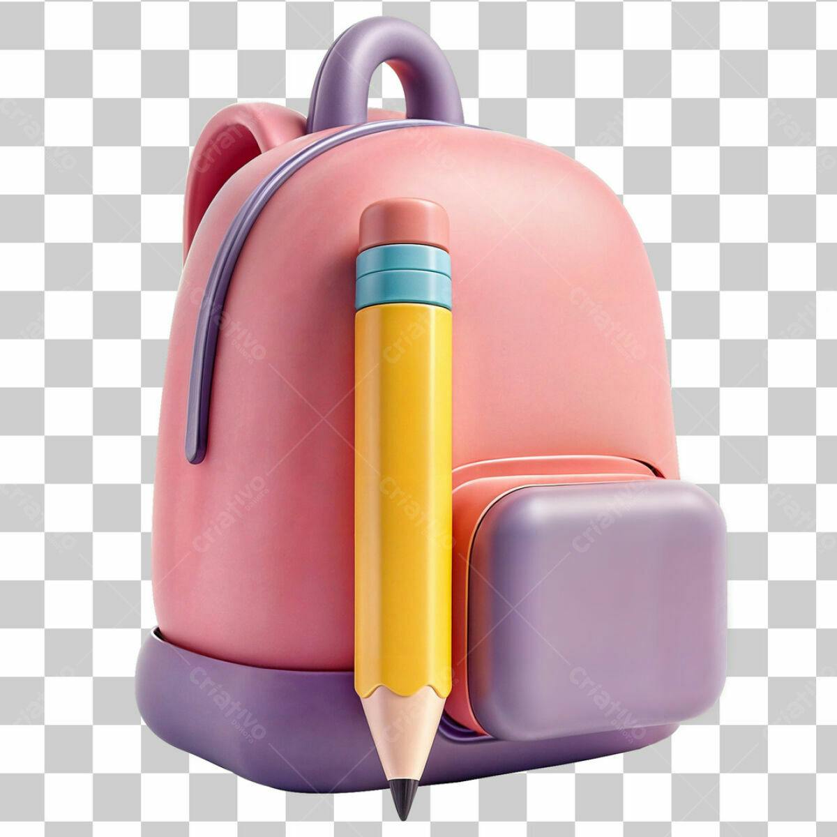 Ícone Mochila Escolar PSD Editável