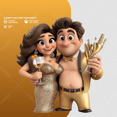 Personagem Estilo Mascote 3D Para Ano Novo Png Transparente 8