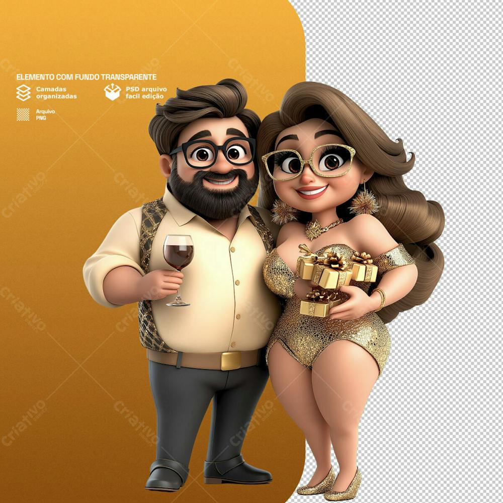 Personagem Estilo Mascote 3D Para Ano Novo Png Transparente 4