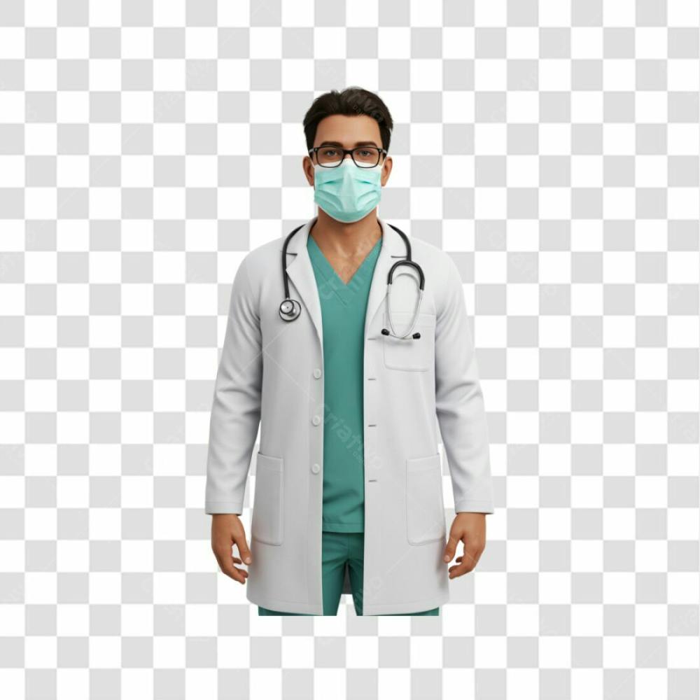 Médico Enfermeiro Jaleco Branco, Máscara Azul Png Transparente