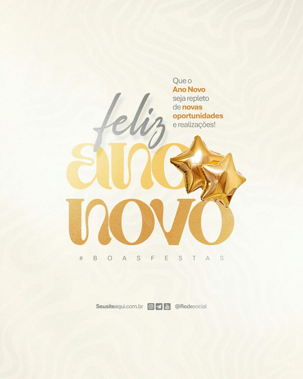 Postagem Feliz Ano Novo PSD Editável