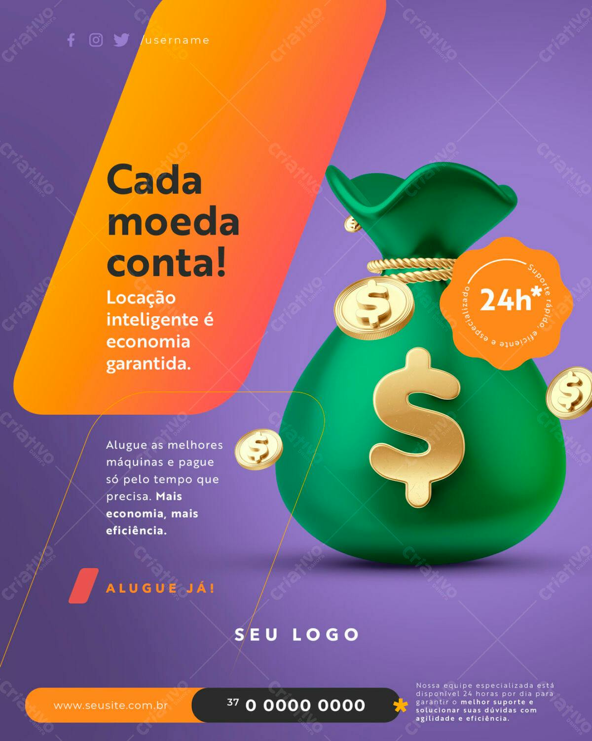 Flyer para Aluguel de Máquinas PSD Editável