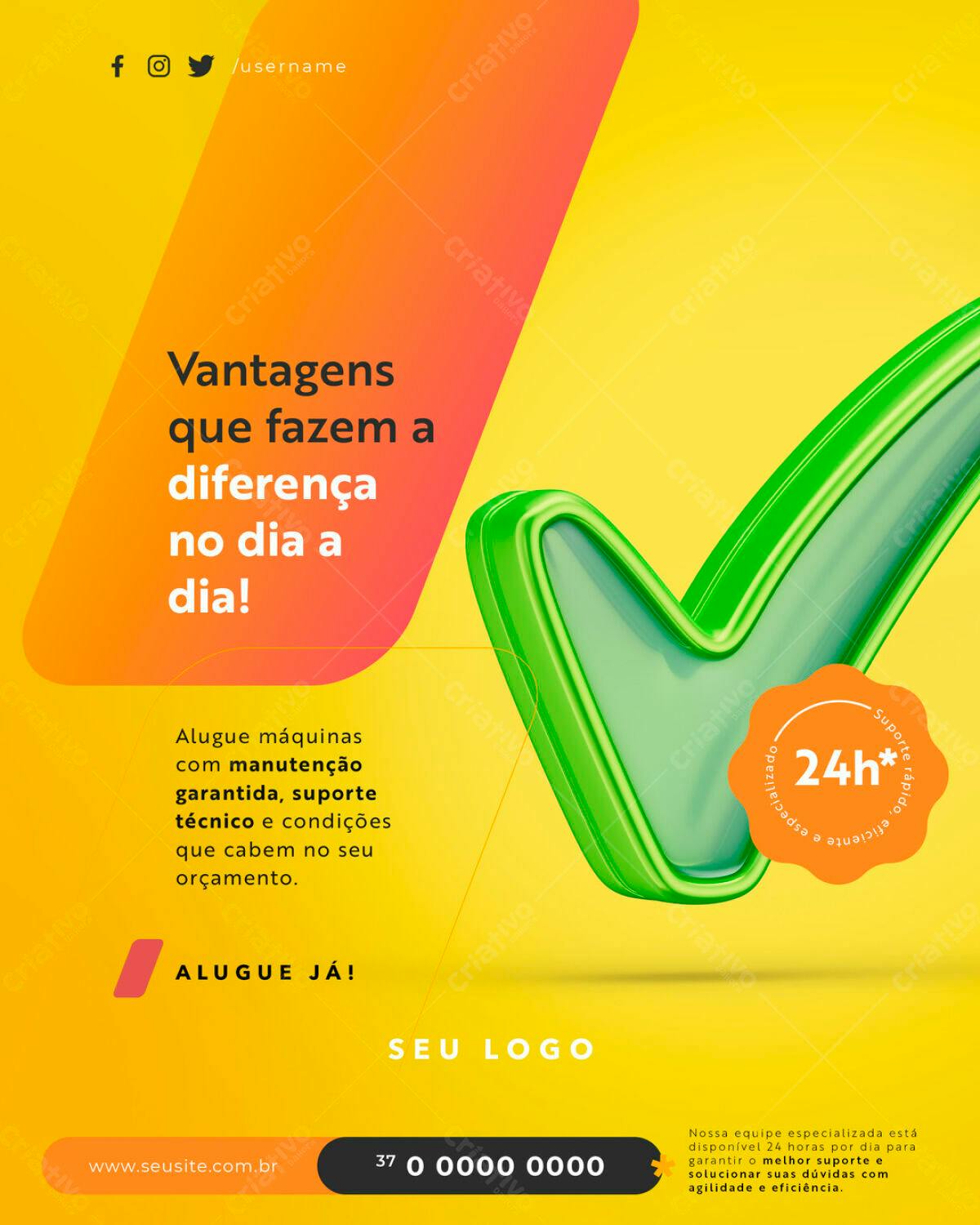 Flyer para Aluguel de Máquinas PSD Editável