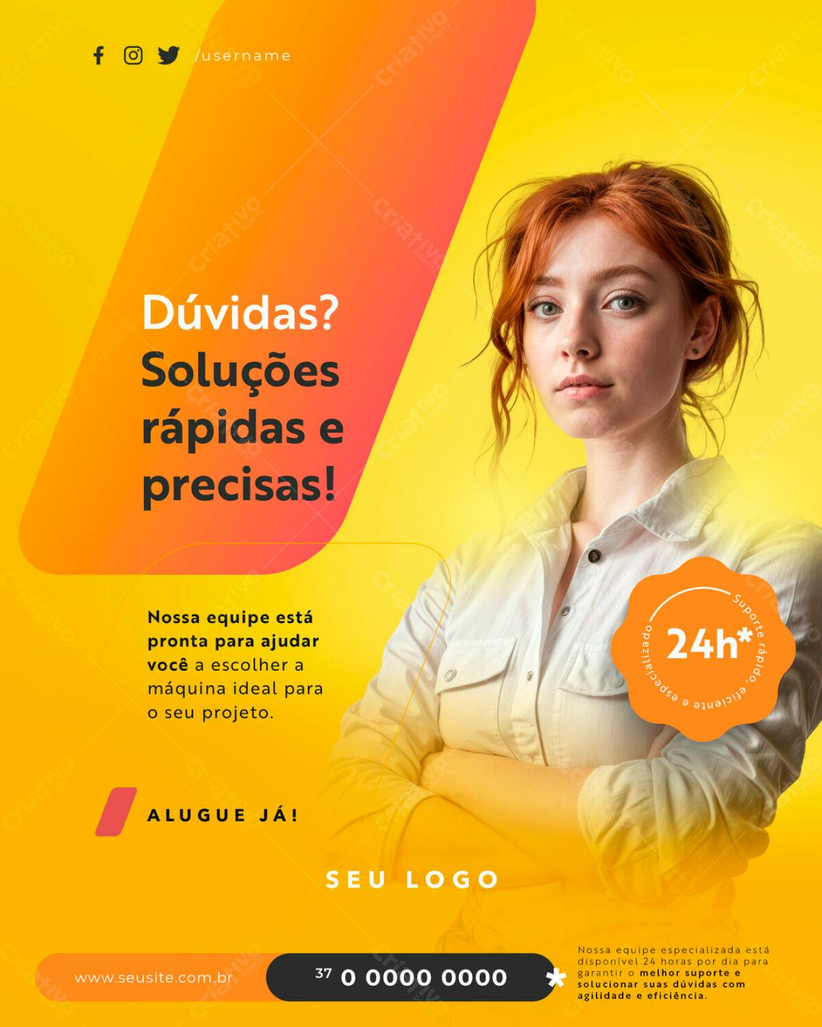 Flyer Aluguel de Máquinas PSD Editável