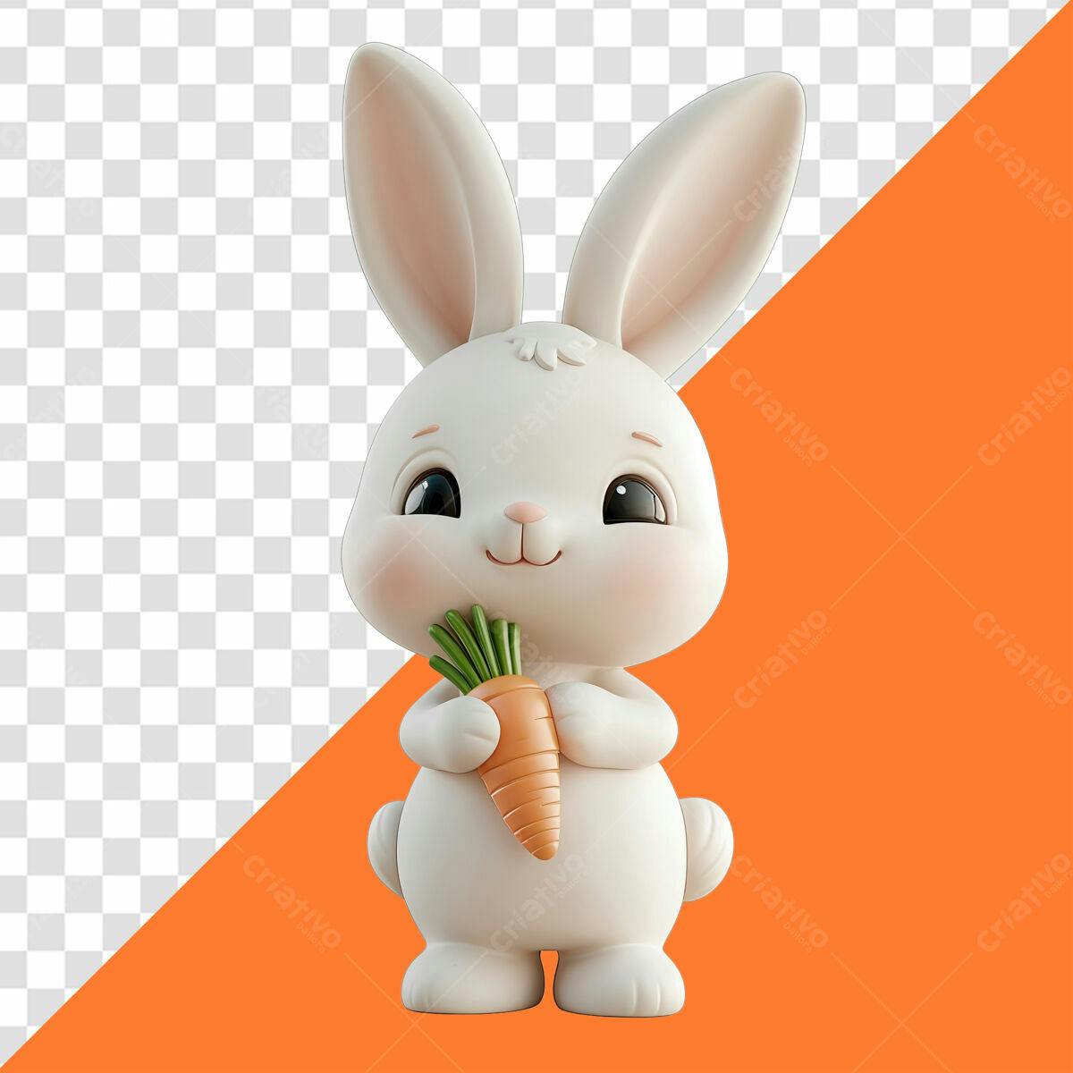 Ilustração Coelhinho Páscoa PSD Editável