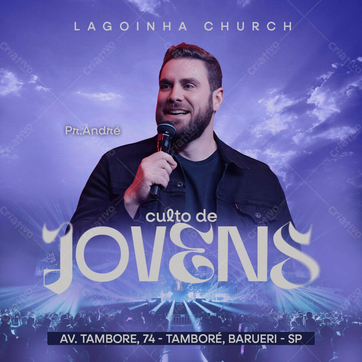 Flyer para Culto de Jovens PSD Editável