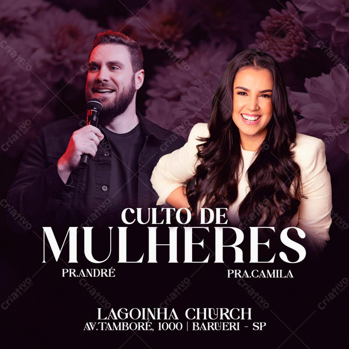 Flyer para Culto de Mulheres PSD Editável