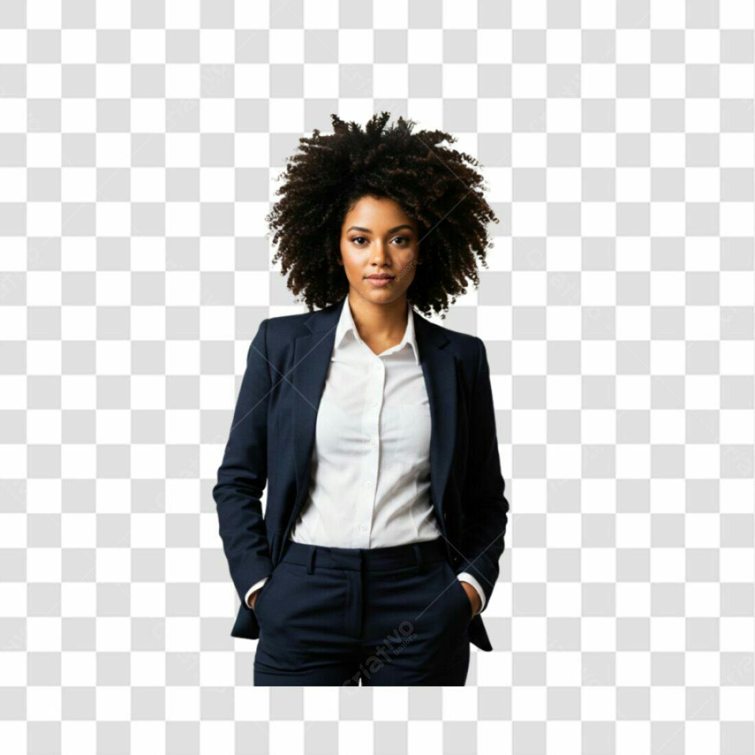 Imagem PNG profissional mulher negra fundo transparente