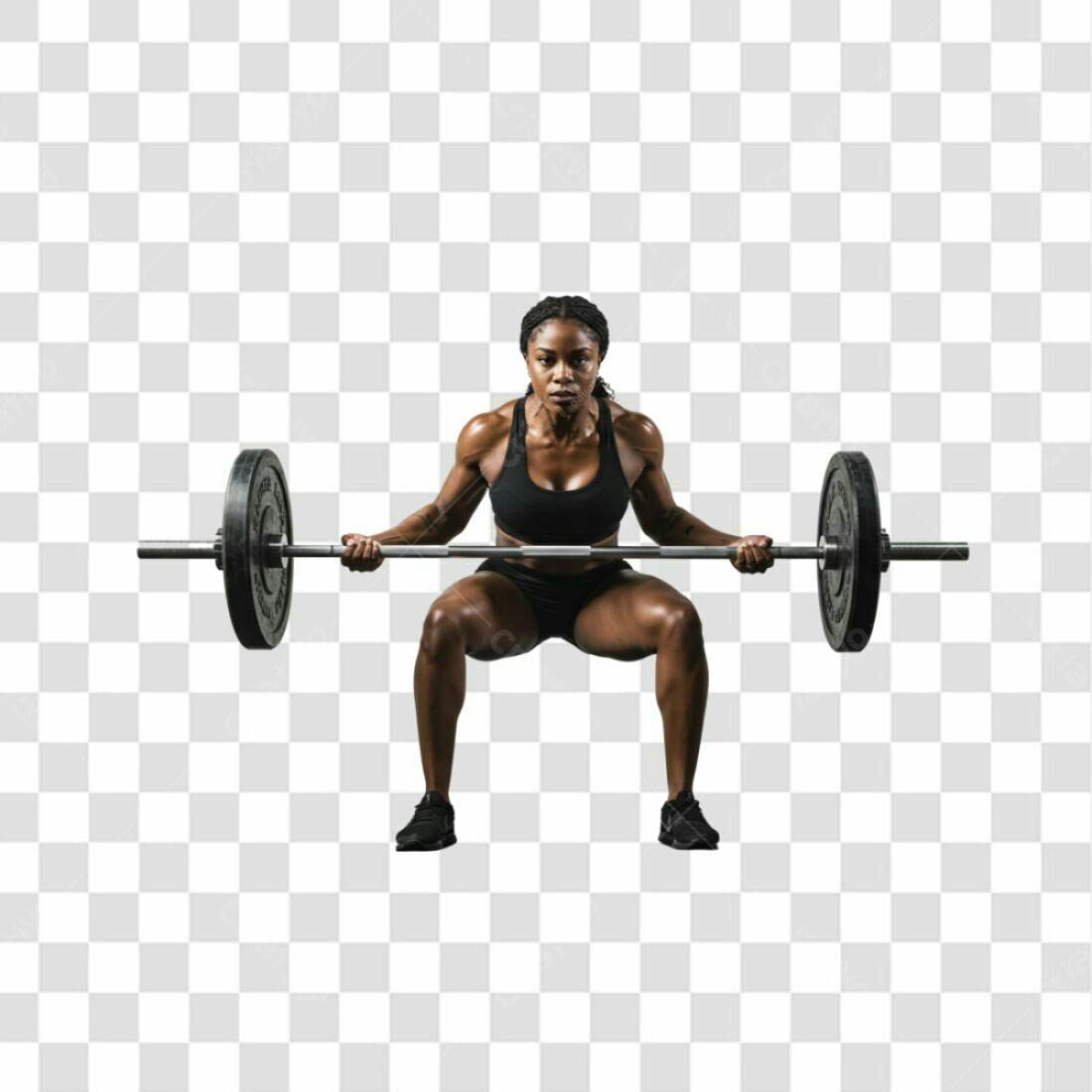 Imagem PNG Musculação mulher negra fundo transparente