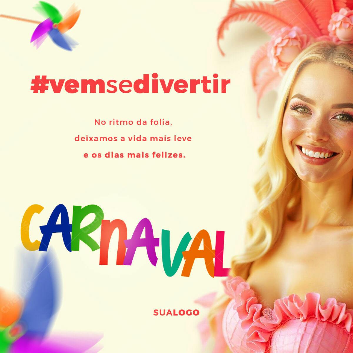Post para Carnaval PSD Editável