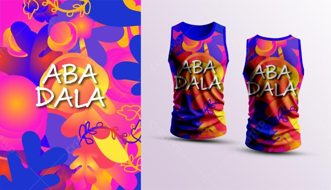 Padrão vetorial abstrato com cores vibrantes para estamparia