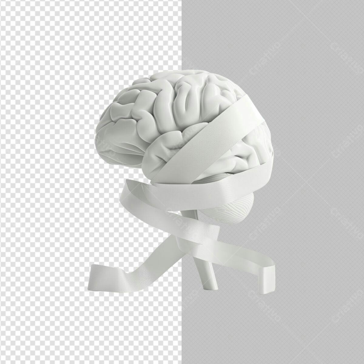 Imagem Médica Cérebro Enfaixado PSD Editável