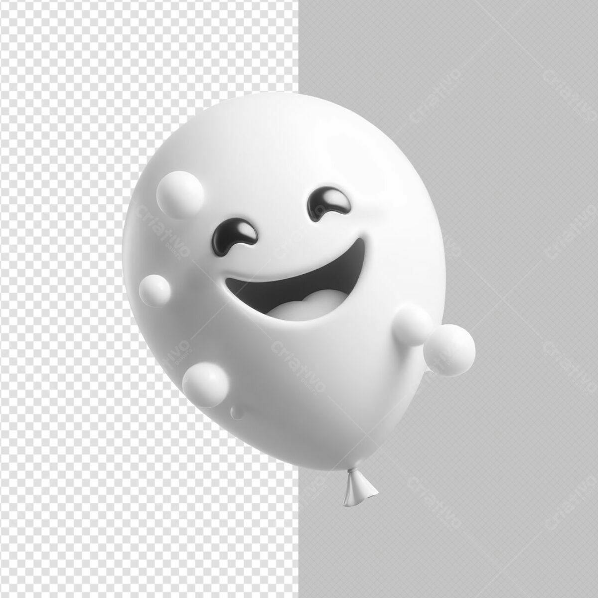 Balão 3D Divertido PSD Editável