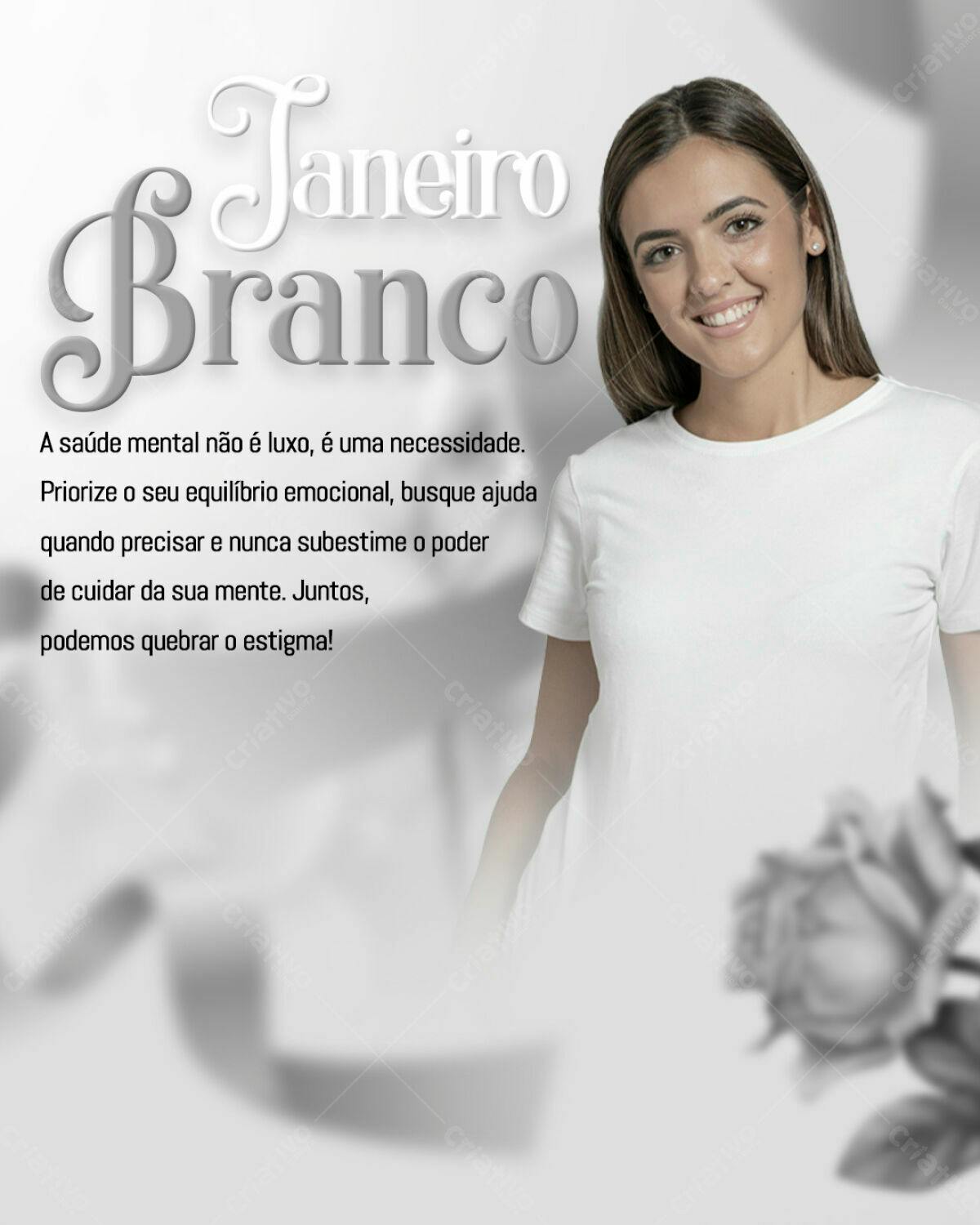Flyer Janeiro Branco PSD Editável