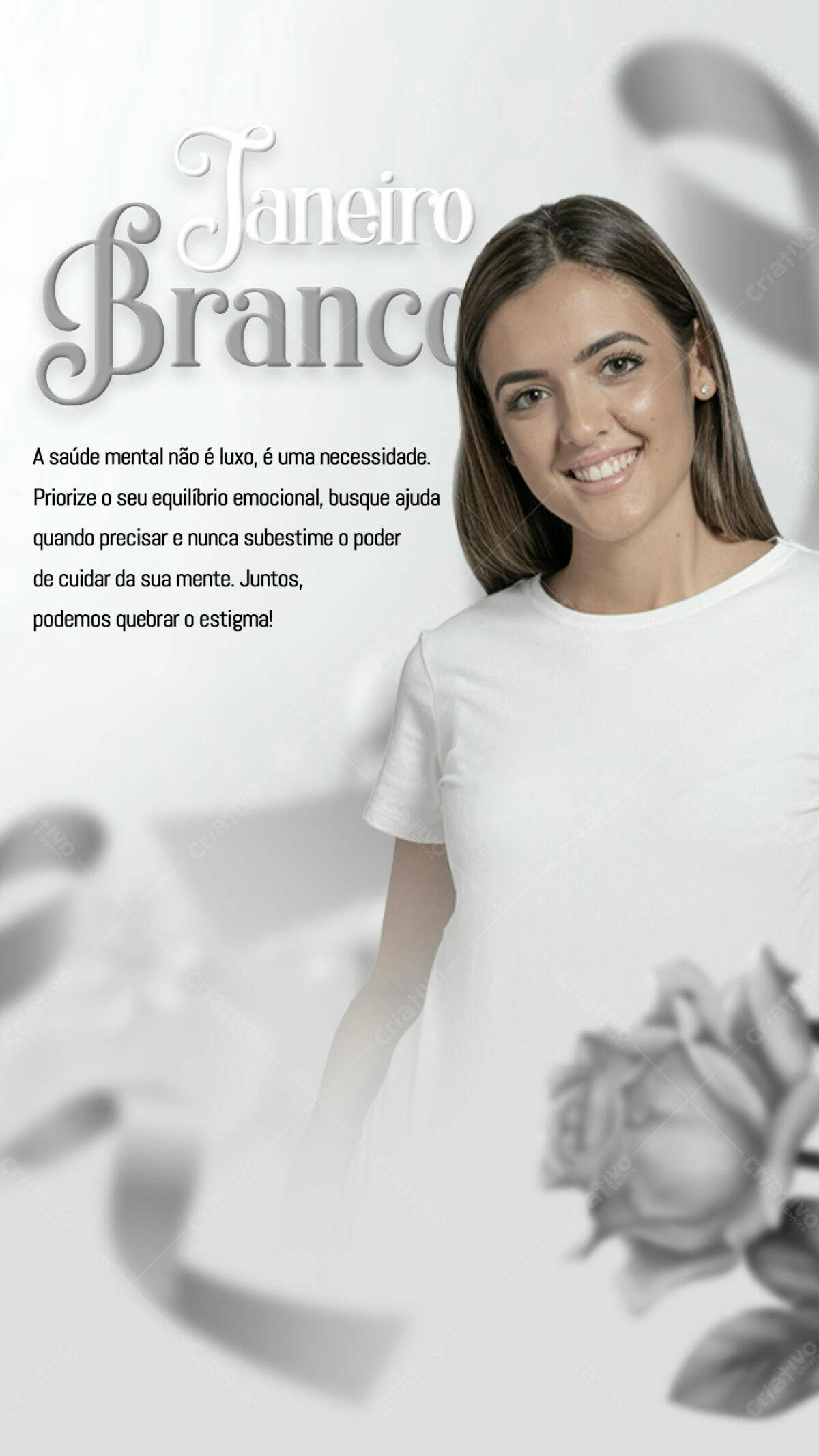 Flyer Janeiro Branco PSD Editável