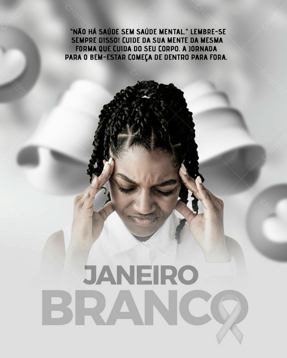 Post para Janeiro Branco PSD Editável