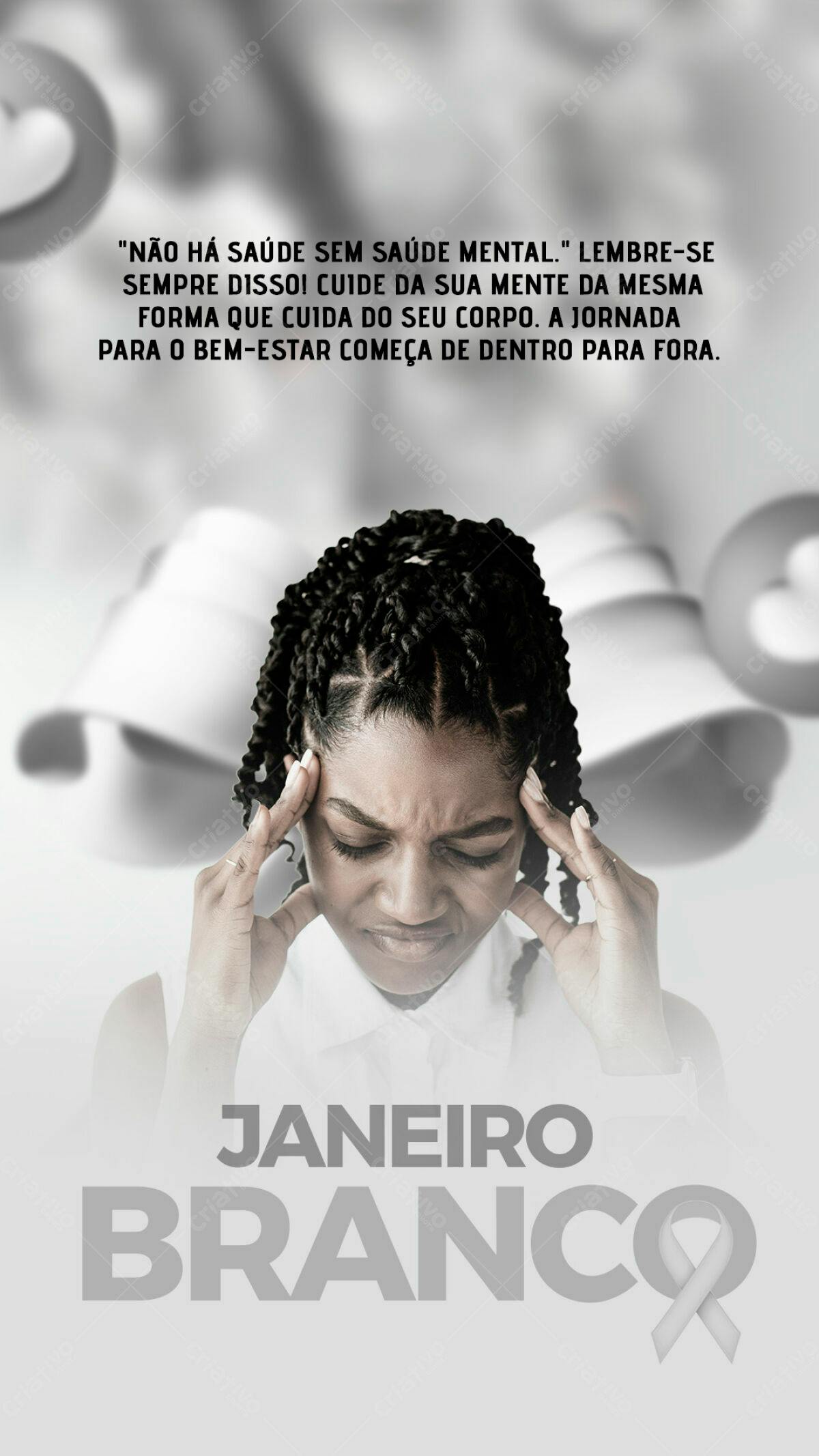 Post para Janeiro Branco PSD Editável