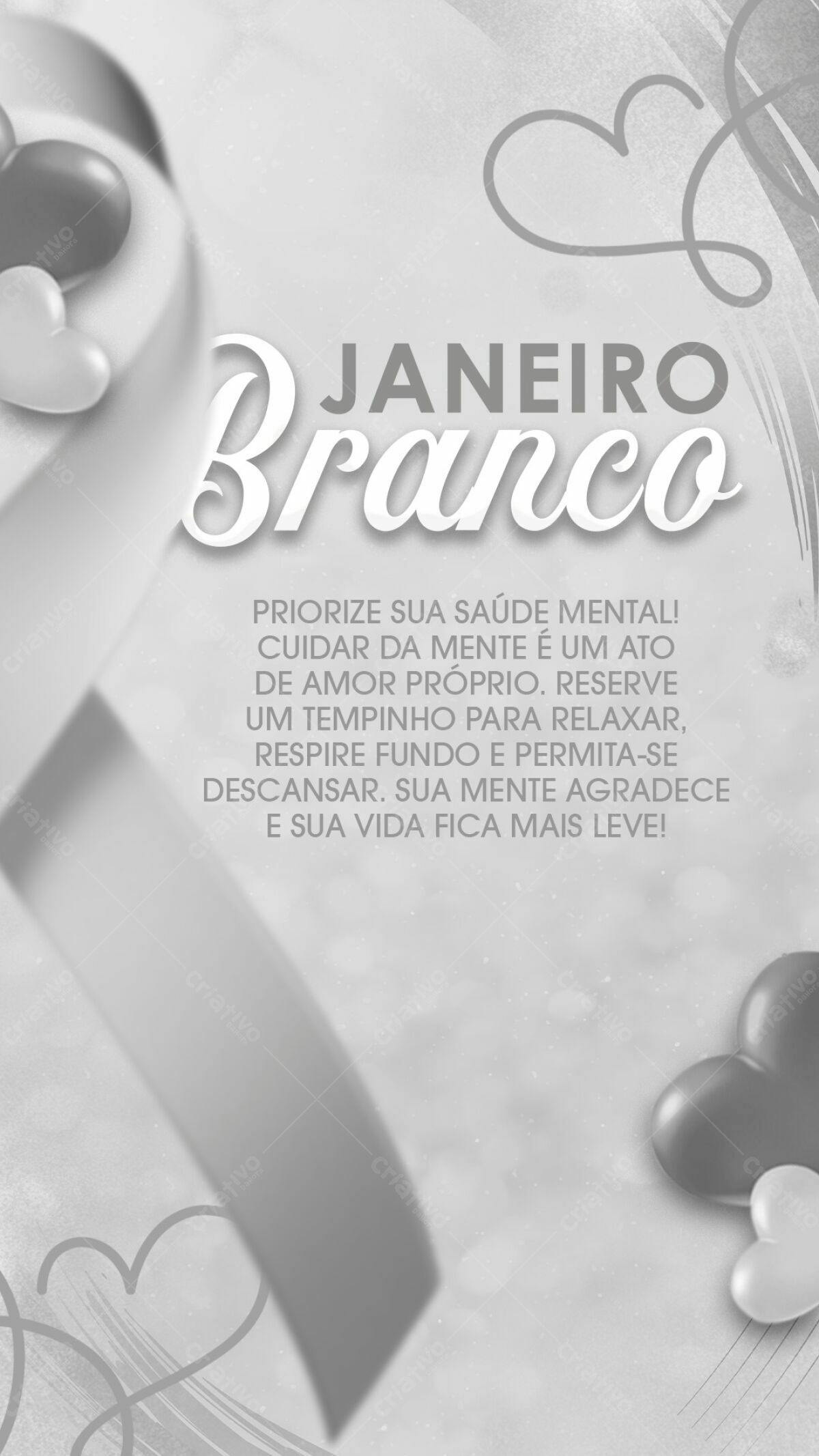 Flyer Janeiro Branco PSD Editável