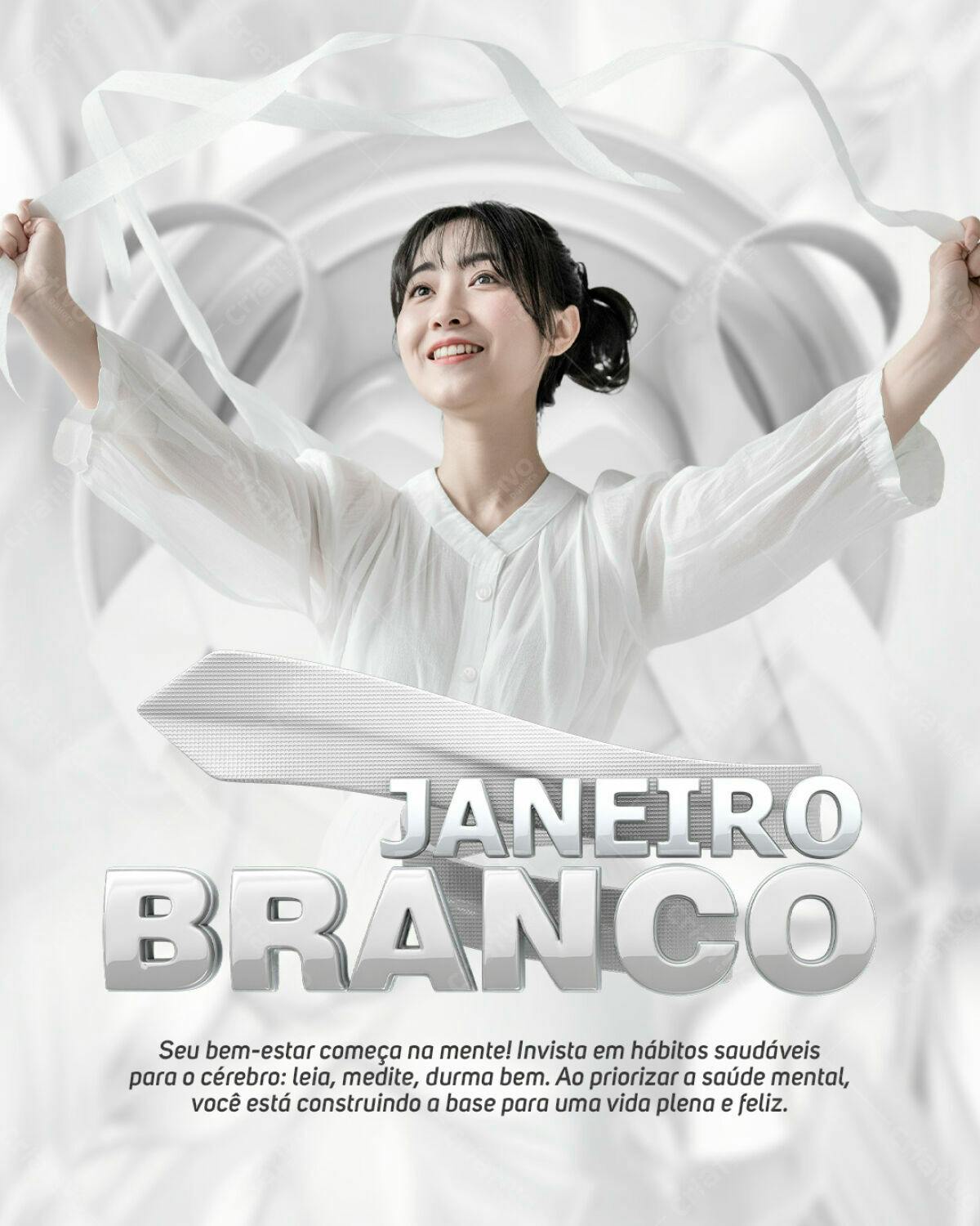 Flyer Janeiro Branco PSD Editável