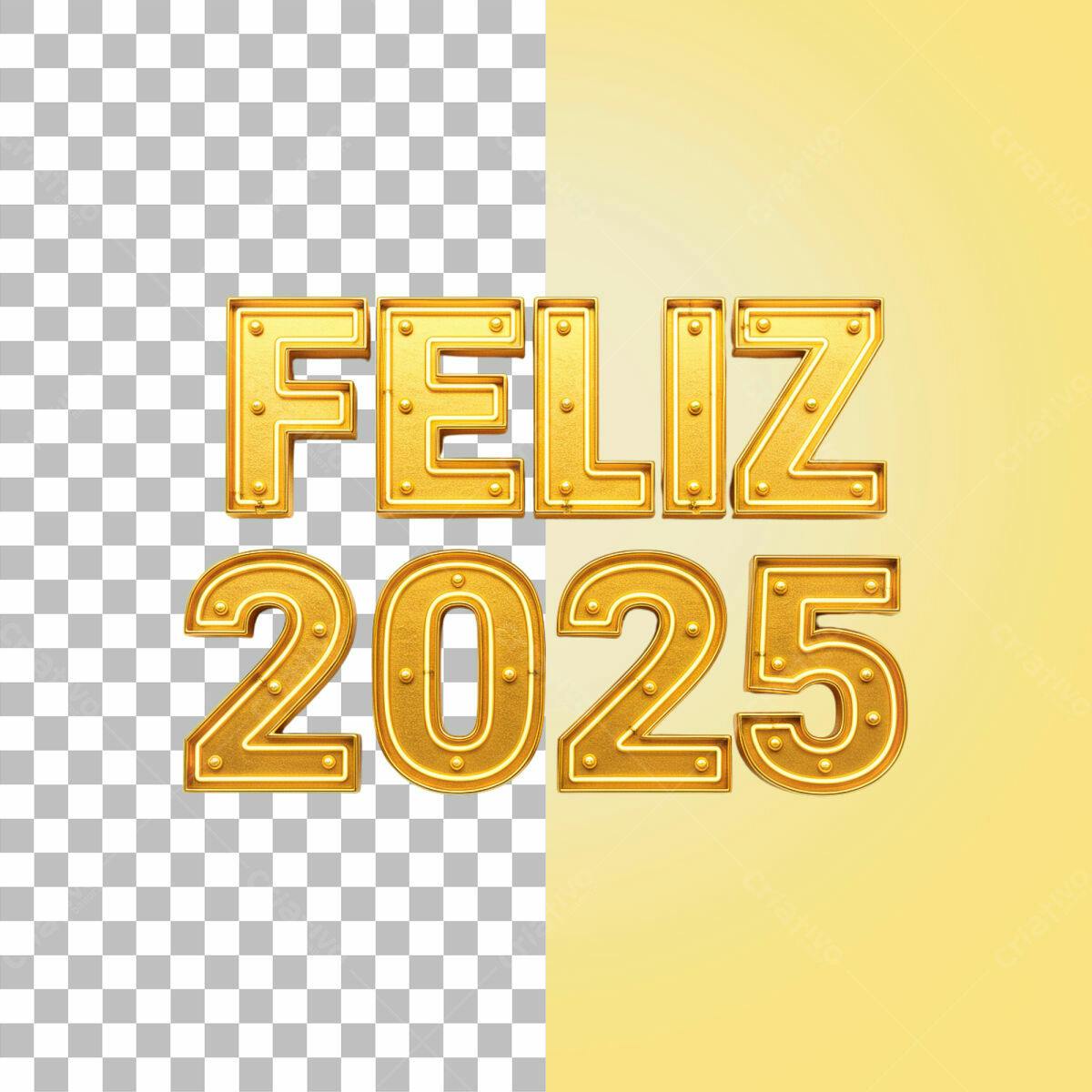 Feliz 2025 - Arte para Ano Novo PSD Editável