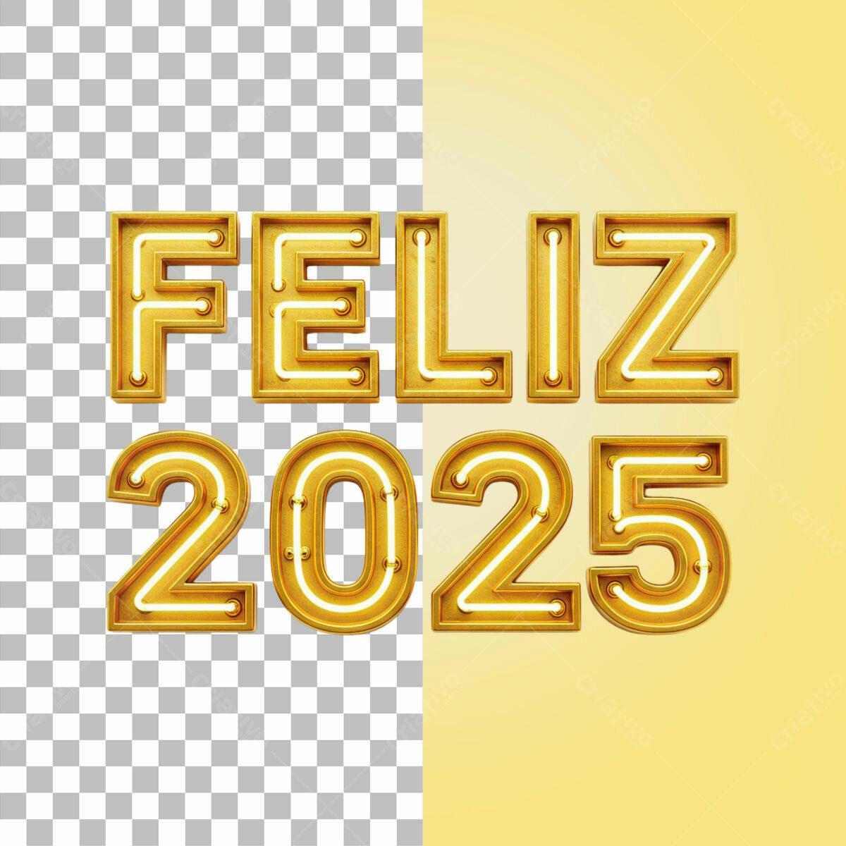 Feliz 2025 - Arte para Ano Novo PSD Editável