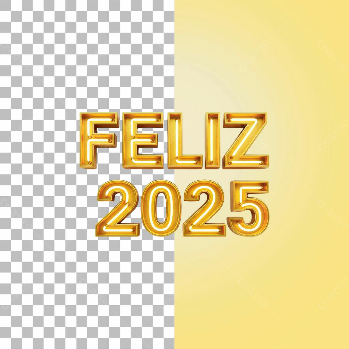 Feliz 2025 PSD Editável para Postagem de Ano Novo