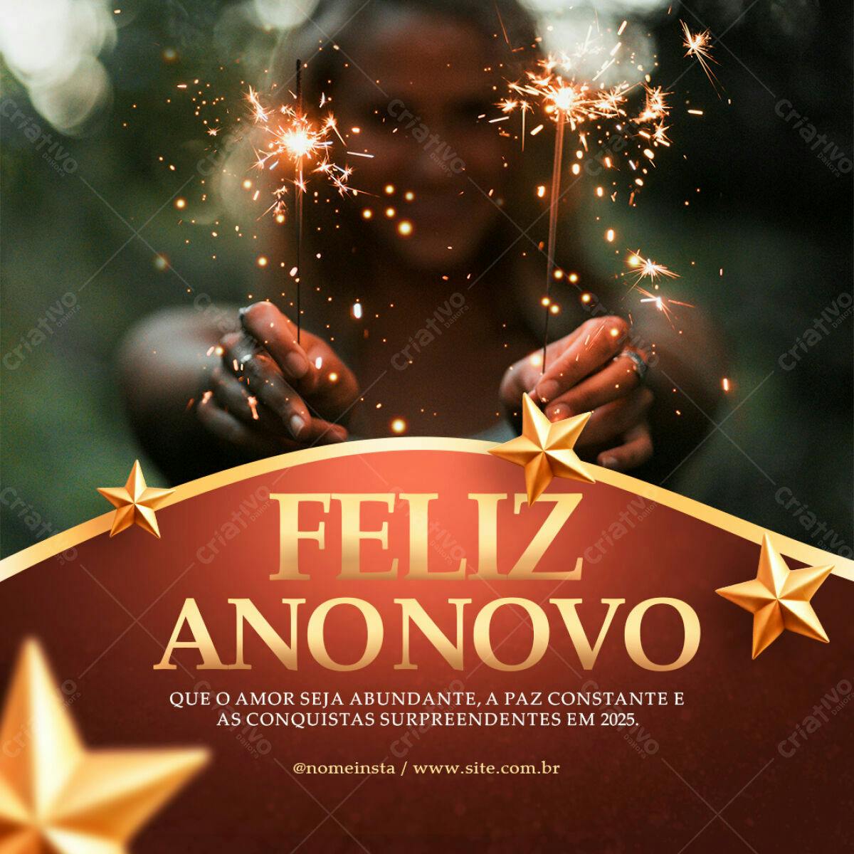 Postagem Feliz Ano Novo PSD Editável